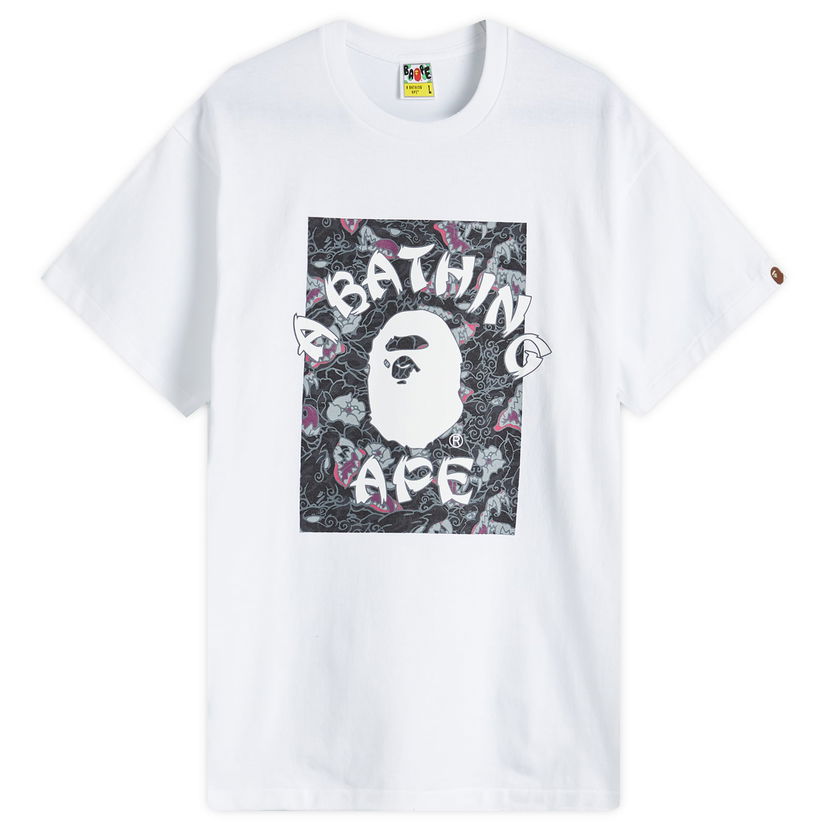 Majica BAPE Japanese Tattoo Camo College T-Shirt Bela | 001TEK801027M-WH2