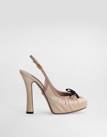 Modni dodatki Dolce & Gabbana Dolce & Gabbana Satin Slingbacks with Bow Detail Bež | CG0927AD1608L068, 0