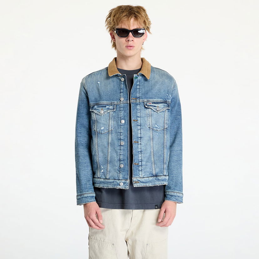Jakna Tommy Hilfiger Ryan Teddy Regular Trucker Jacket Denim Modra | DM0DM20435 1A5