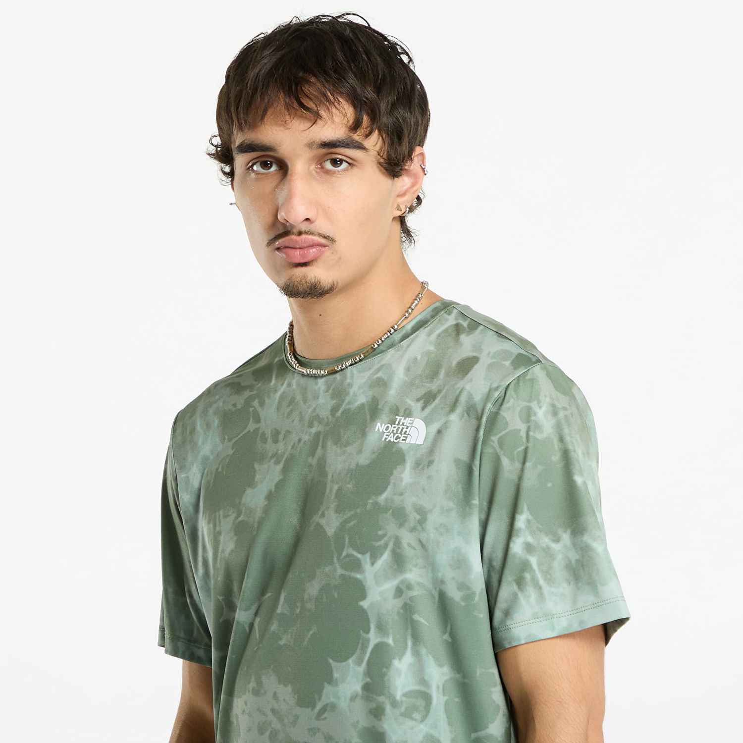 Majica The North Face T-shirt M 24/7 Short Sleeves Regular Tee Bark Mist Light Refractions Print S Zelena | NF0A8DZDCZO1, 1