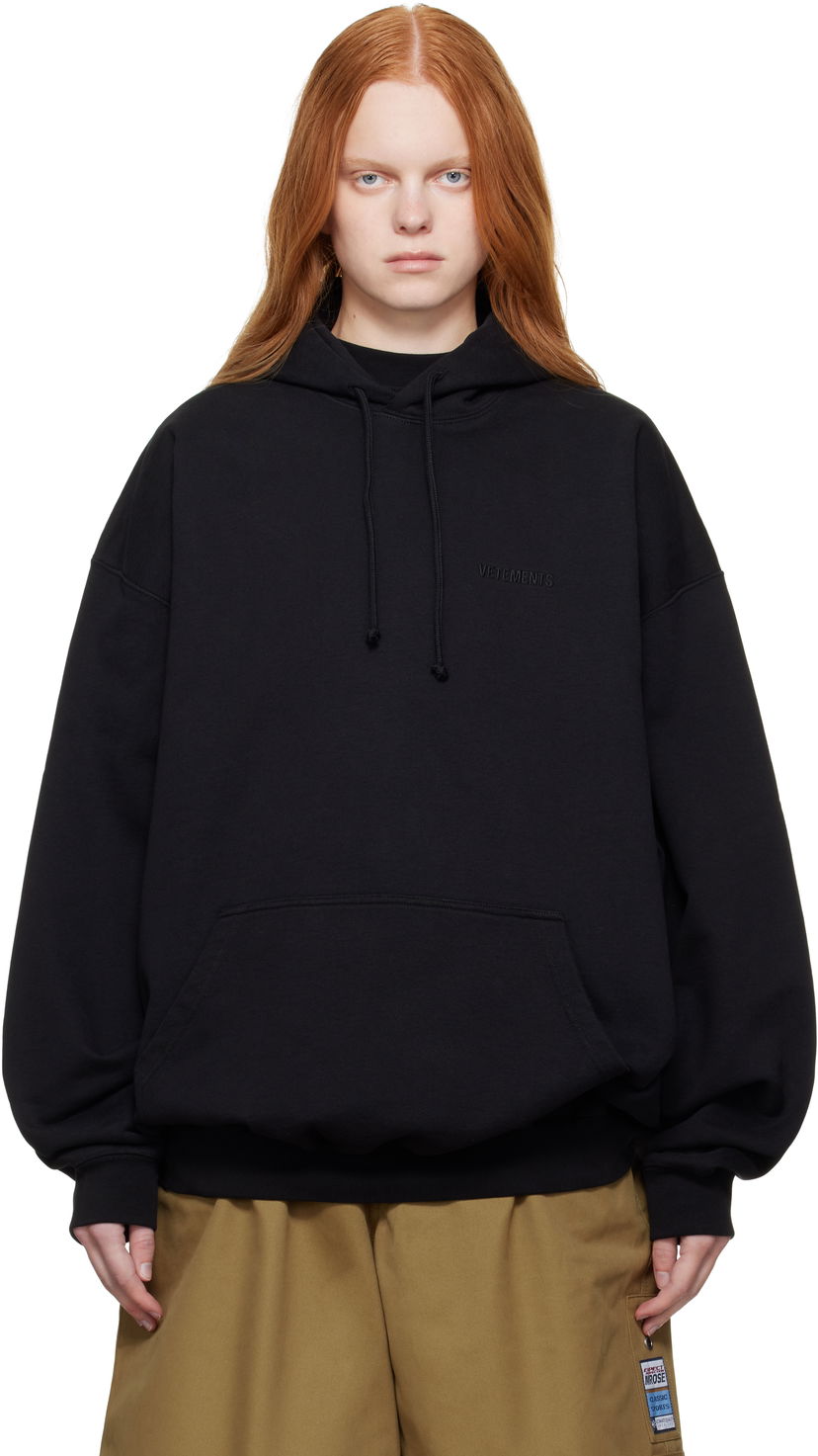 Pulover VETEMENTS Vetements Logo Oversized Hoodie Črna | UH76HD100B