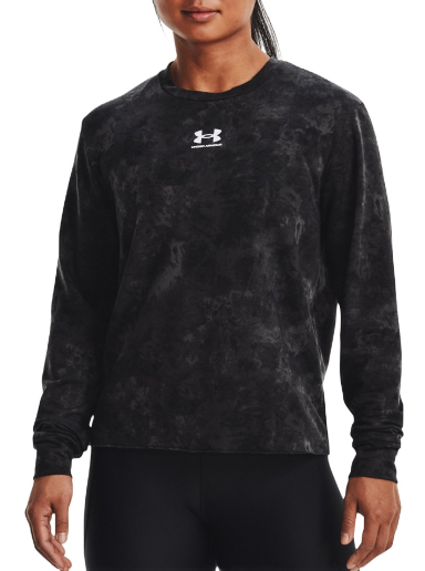 Pulover Under Armour Sweatshirt Rival Terry Print Crew Črna | 1373036-001