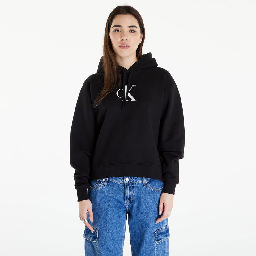 Pulover CALVIN KLEIN Satin Hoodie Črna | J20J223432 0GO