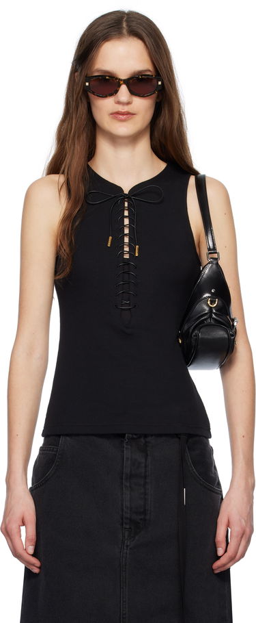 Majica brez rokavov Givenchy Givenchy Slim Fit Laces Detail 4G Tank Top Črna | BW70F2317P001, 0