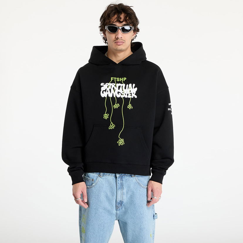 Pulover Footshop Black Spiritual Gangster Print Hoodie Črna | FTSHP_390