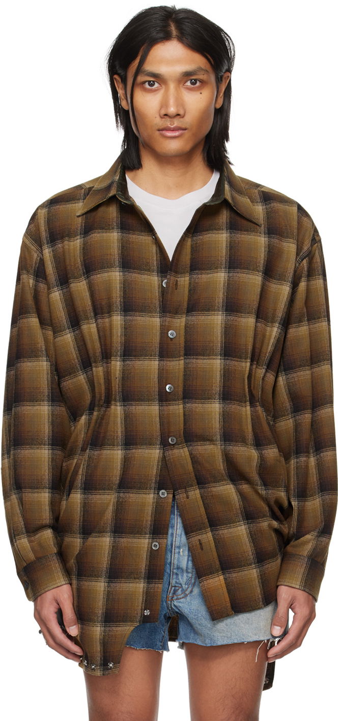 Srajce Maison Margiela Asymmetric Shirt Rjava | S50FP0028 S78040