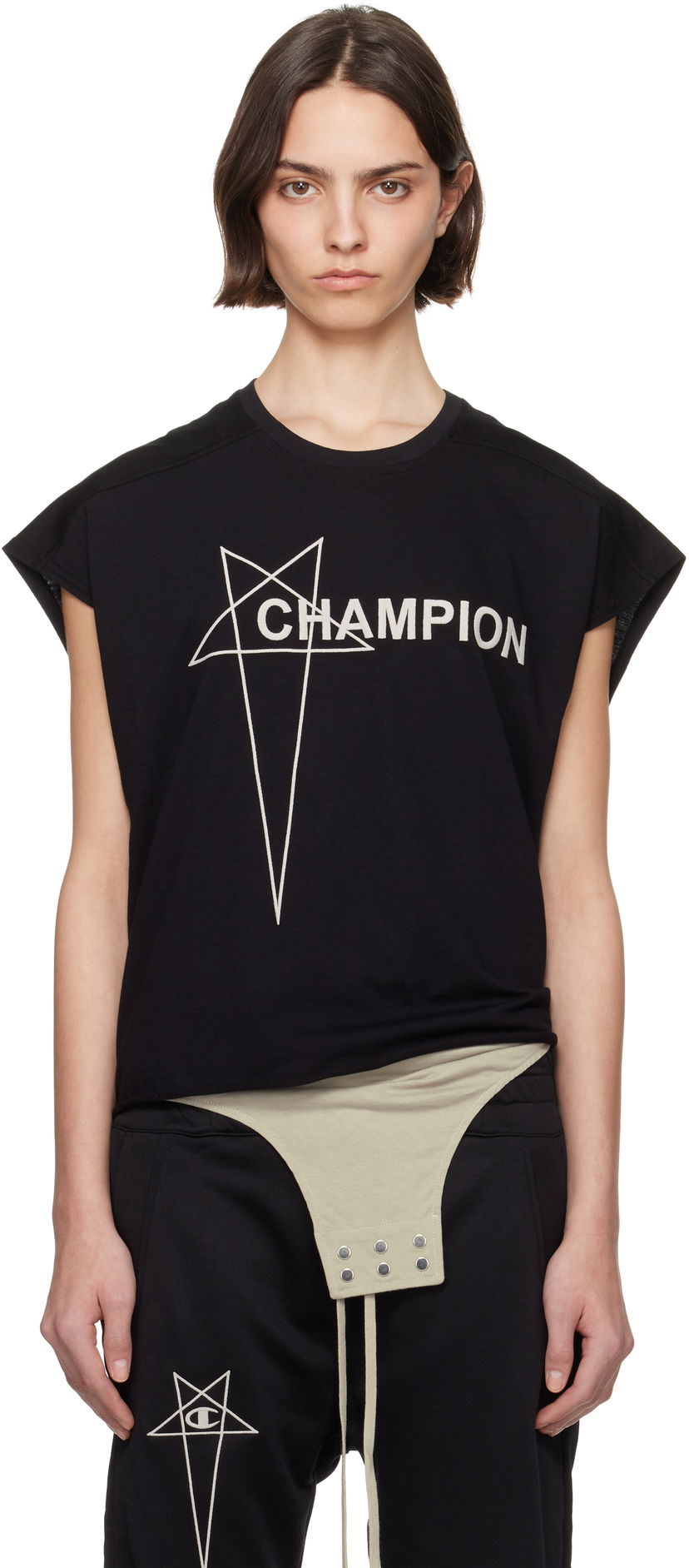Majica brez rokavov Rick Owens Rick Owens Champion Edition Micro Tatlin Tank Top Črna | CW01E1668 CHJG