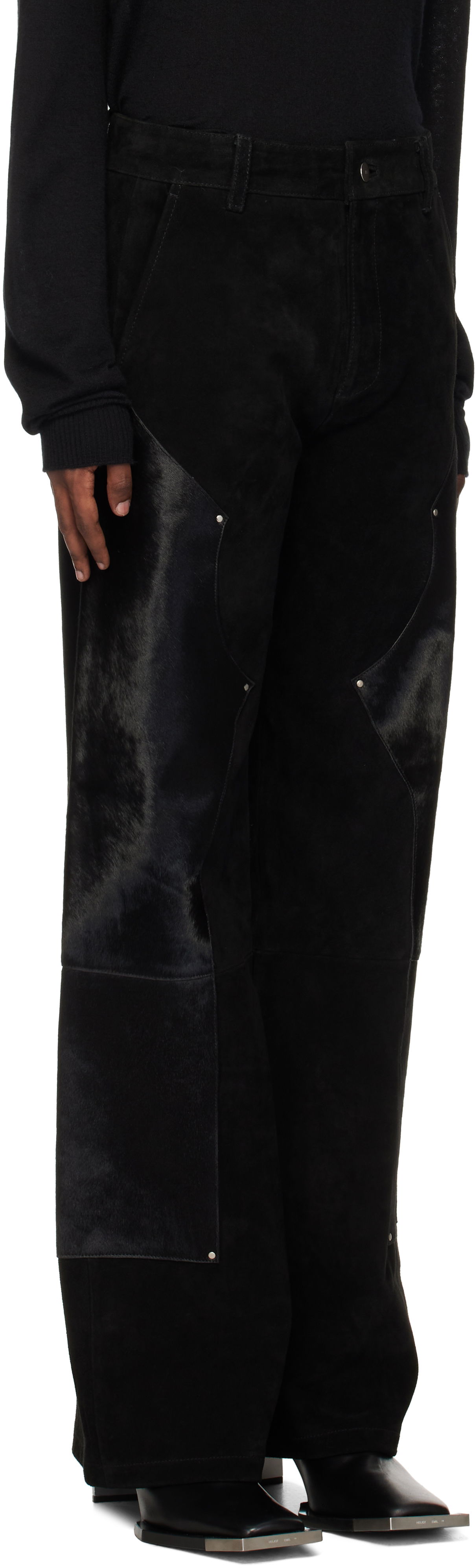 Hlače HELIOT EMIL Carpenter Suede Pants Črna | AW24_W_10_176_BLK01, 1