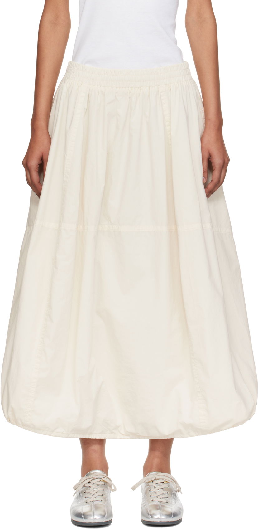 Krila YMC YMC Parachute Midi Skirt Bela | Q3YMB