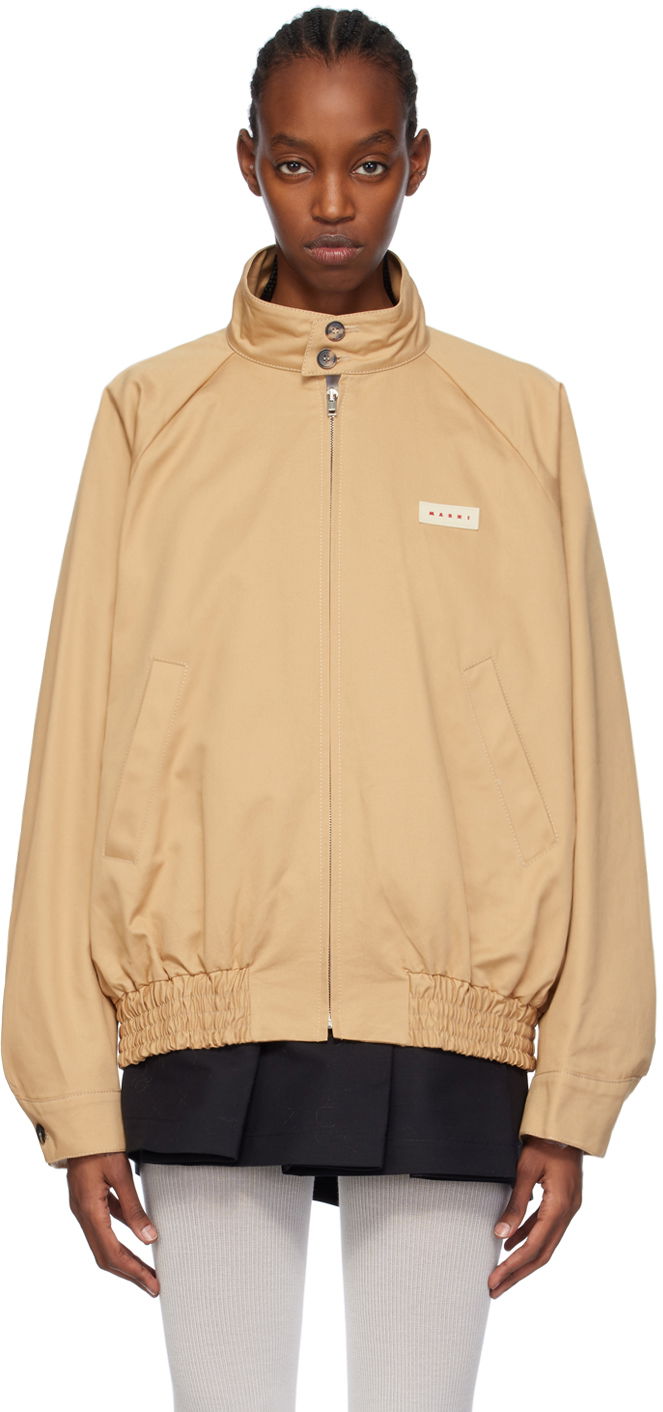 Bomber jakna Marni Patch Bomber Jacket Bež | JUMU0155UX UTC311