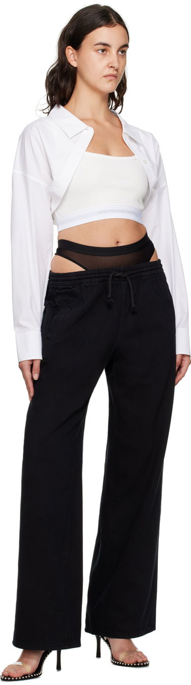 Srajce Alexander Wang Alexander Wang Layered Cropped Shirt Bela | 4WC4231417, 3