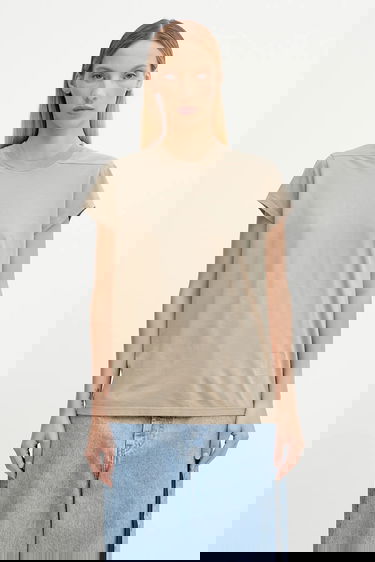 Majica Rick Owens Rick Owens DRKSHDW Small Level T-Shirt Bež | DS02E7208.RN, 0