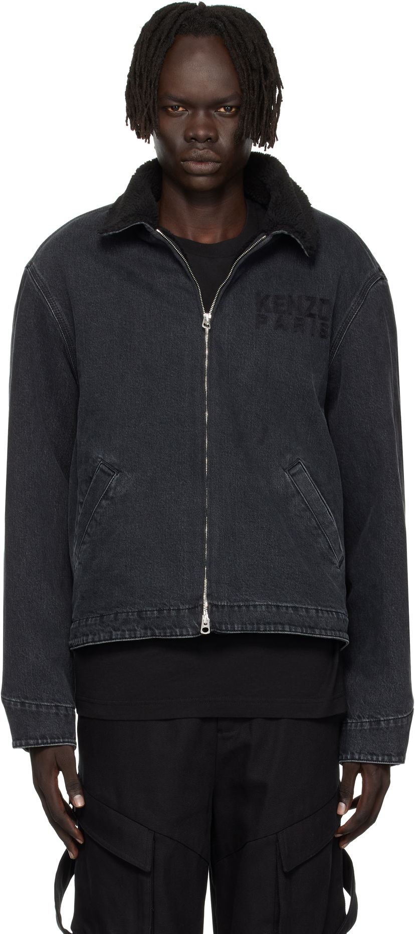 Jakna KENZO Kenzo Paris 'KENZO Happy Tiger' Denim Utility Jacket Črna | FF65DB1056C4