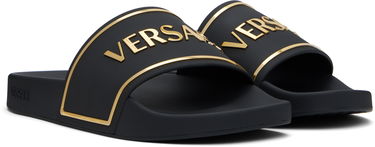 Superge in čevlji Versace Versace Logo Pool Slides Črna | 1018496_1A13176, 3