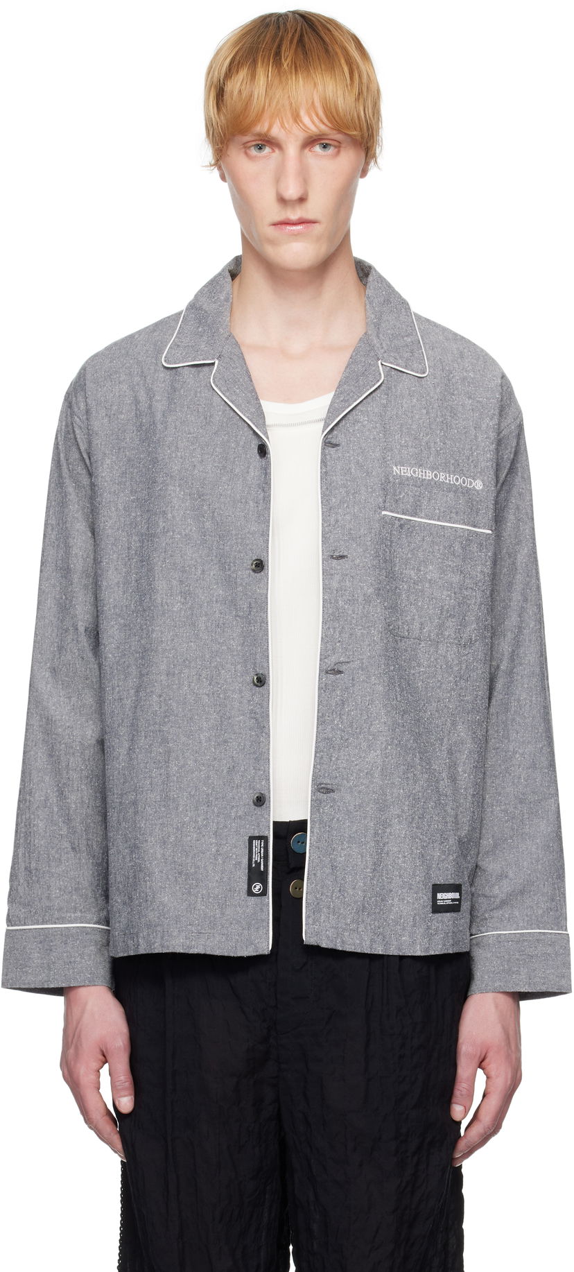 Srajce Neighborhood Neighborhood Long Sleeve Pajama Shirt Siva | 251TSNH-SHM10