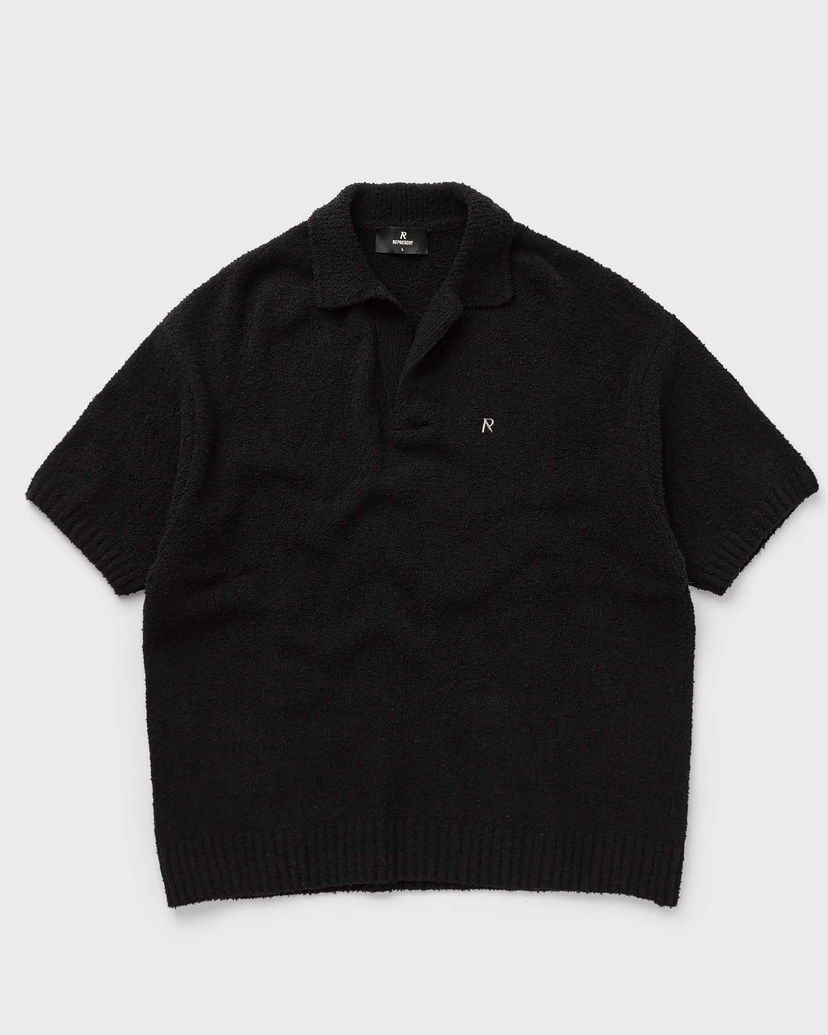 Polo majica Represent Clo Represent BOUCLE TEXTURED KNIT POLO Črna | MLM305-01