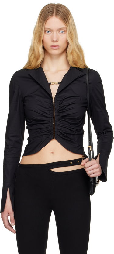 Srajce Versace Versace Jeans Couture Ruched Blouse with Logo Črna | E78HAL203_EN0431, 0