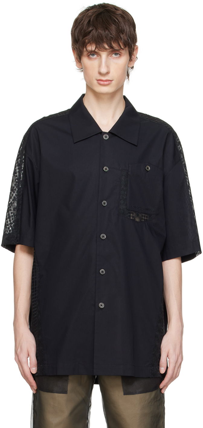Srajce Feng Chen Wang Feng Chen Wang Lace Overlay Shirt Črna | FUS17SR04