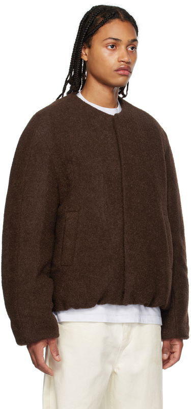 Pleteni pulover We11done We11done Collarless Bomber Jacket Rjava | WD-JP3-23-142-M-BR, 1