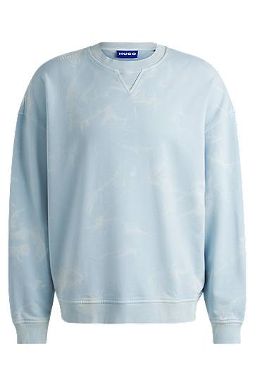 Pleteni pulover BOSS HUGO Tie-Dye Terry Sweatshirt Modra | 50534266
