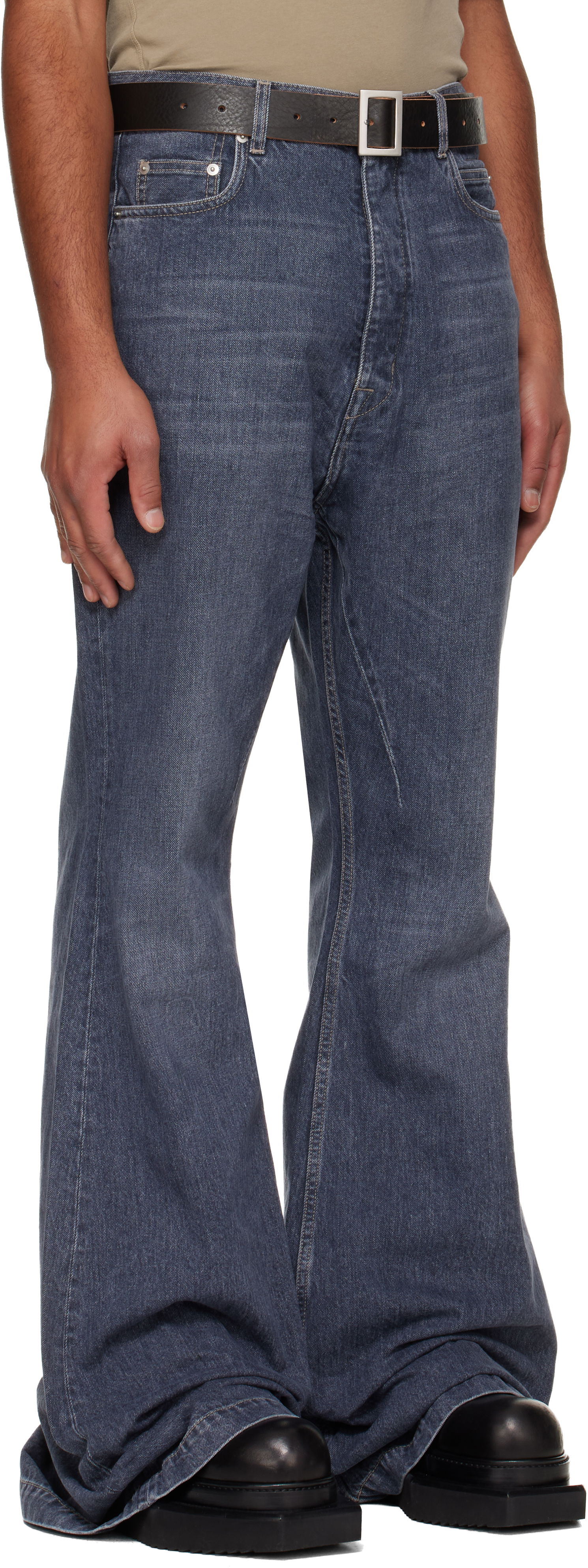 Kavbojke Rick Owens DRKSHDW Concordians Bolan Bootcut Jeans Modra | DU02E7365 DGY, 1