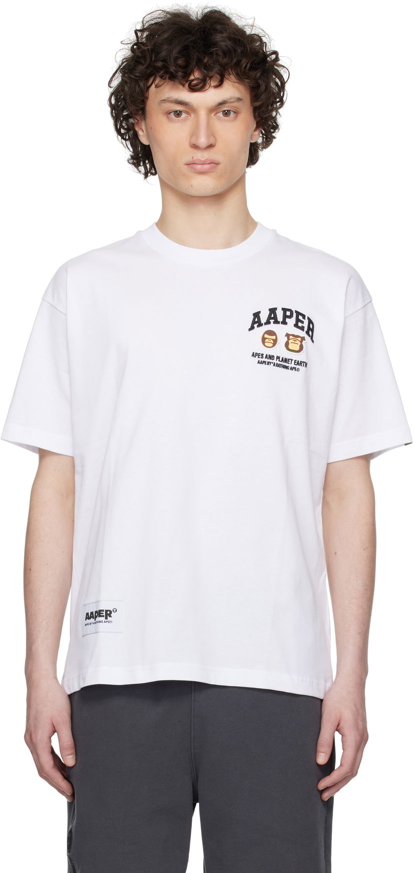 Majica AAPE by A Bathing Ape AAPE By A Bathing Ape 'AAPER' Logo Short Sleeve T-Shirt Bela | AAPTEM1611XXNWHX