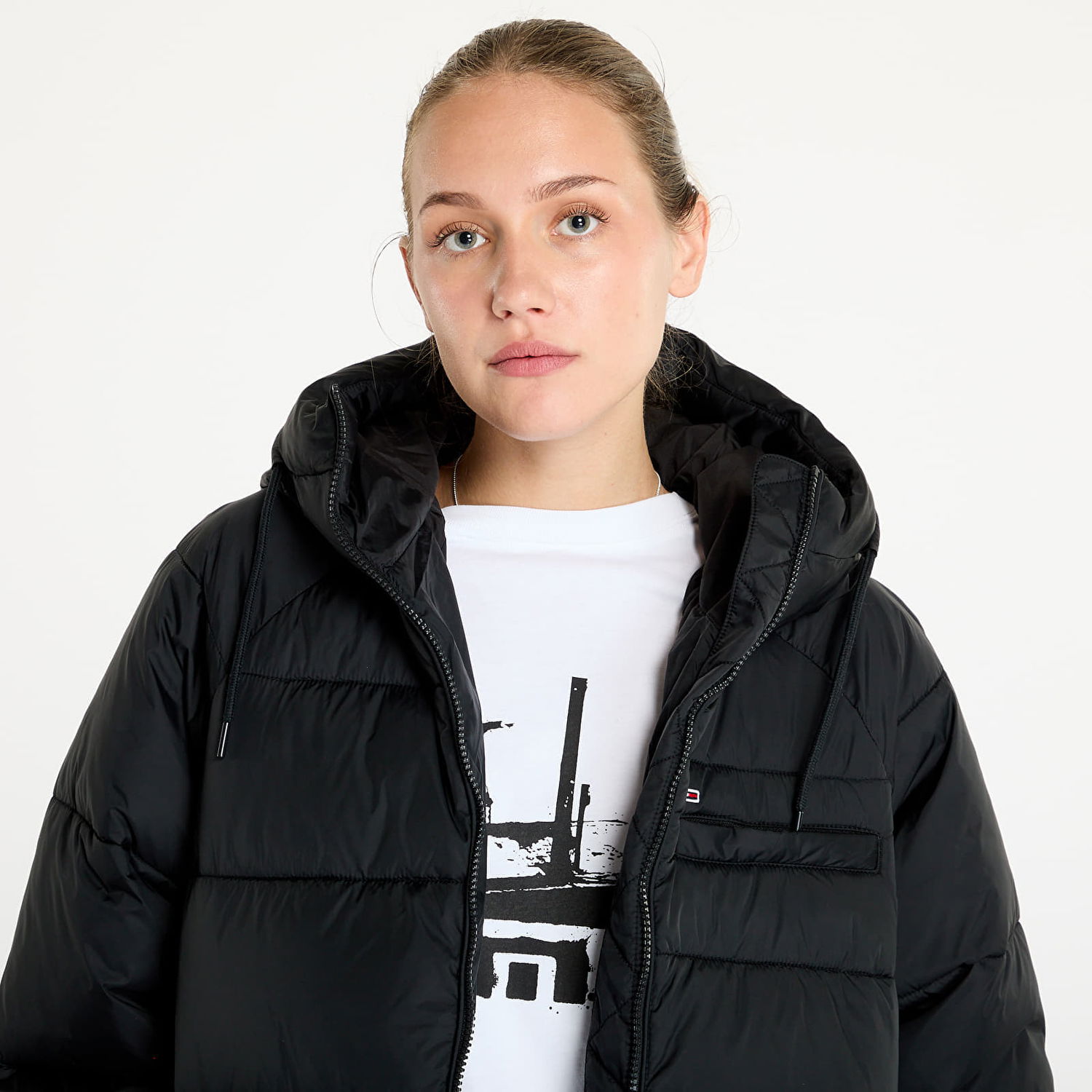 Puhovka Tommy Hilfiger Midi Vail Puffer Jacket Black Črna | DW0DW18842 BDS, 1