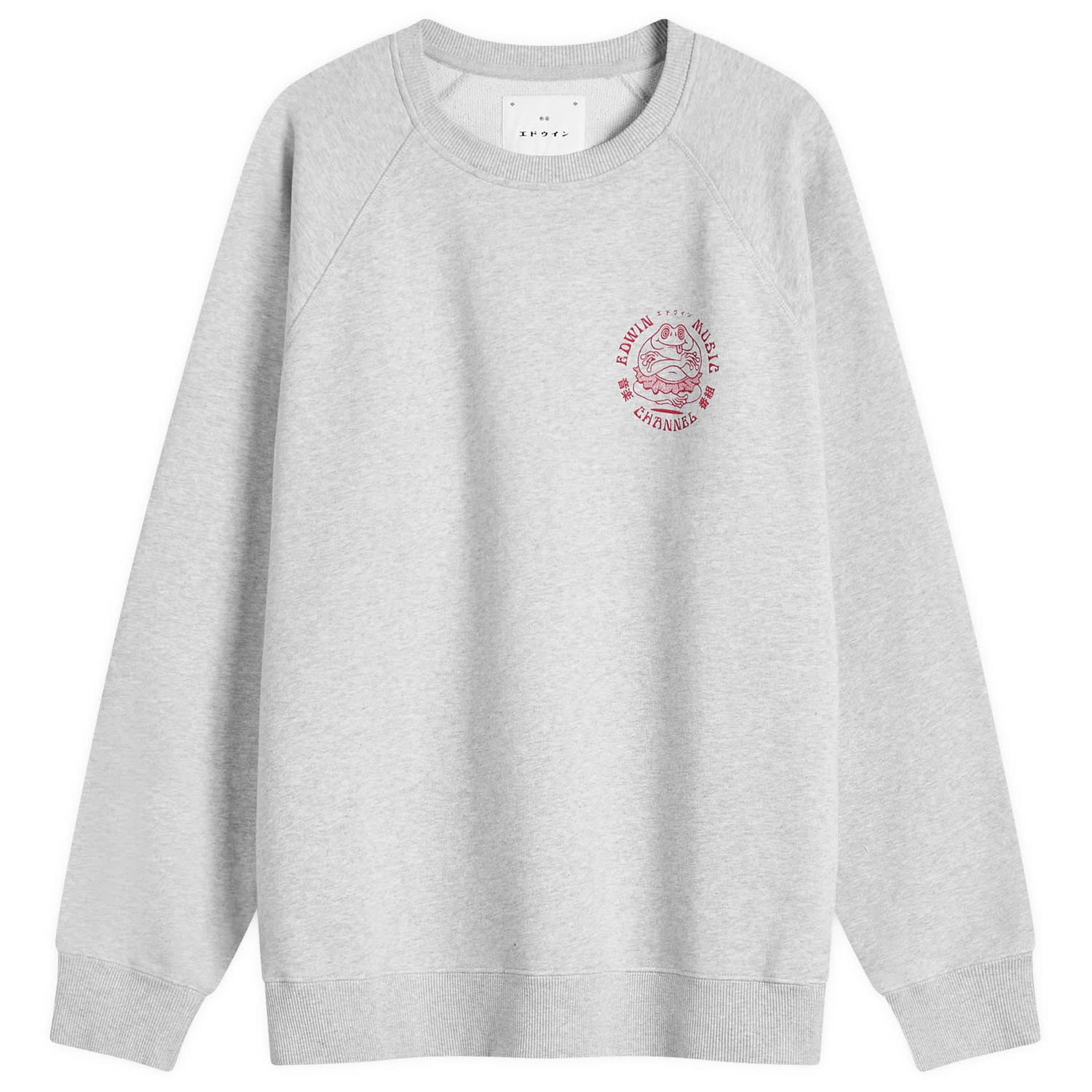 Pleteni pulover EDWIN Music Channel Crew Sweat, Size Large Siva | I032507-DF67, 0