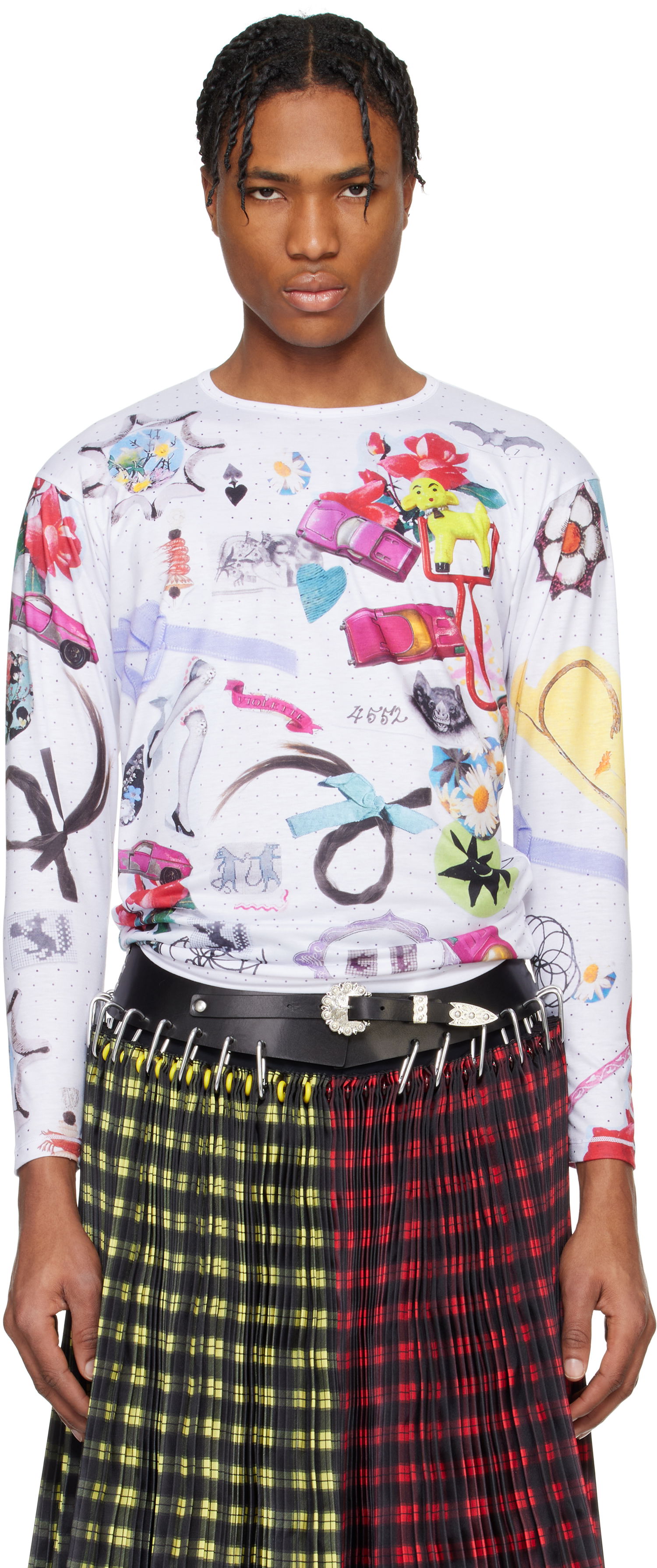 Pleteni pulover Chopova Lowena Chopova Lowena 'What's In My Bag' Fitted Jersey T-shirt Bela | 2305, 0