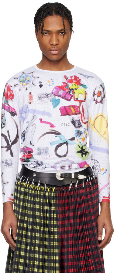 Pleteni pulover Chopova Lowena Chopova Lowena 'What's In My Bag' Fitted Jersey T-shirt Bela | 2305, 0