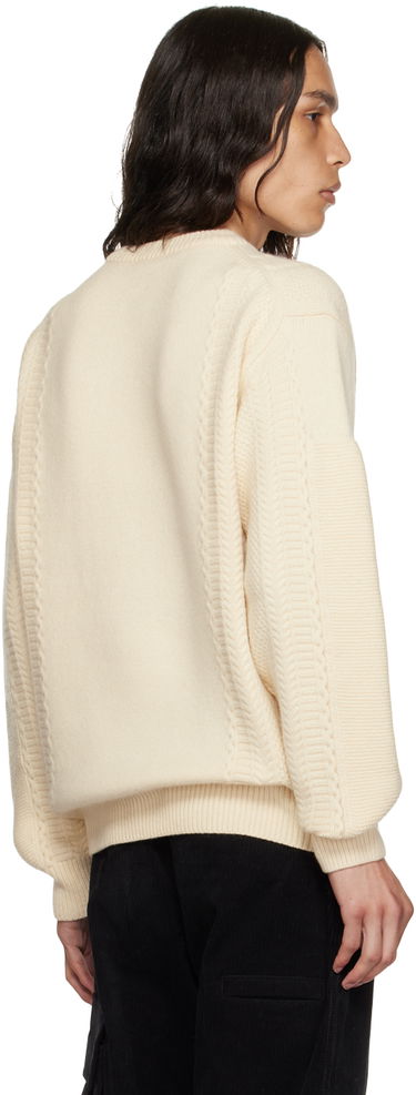Pleteni pulover We11done We11done Square Patch Knit Sweater Bež | WD-KT3-23-643-U-IV, 2