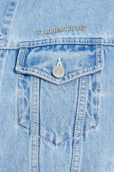 Jakna BAPE A Bathing Ape Metal Logo Pin Oversize Denim Jacket Modra | 1J80140056, 5