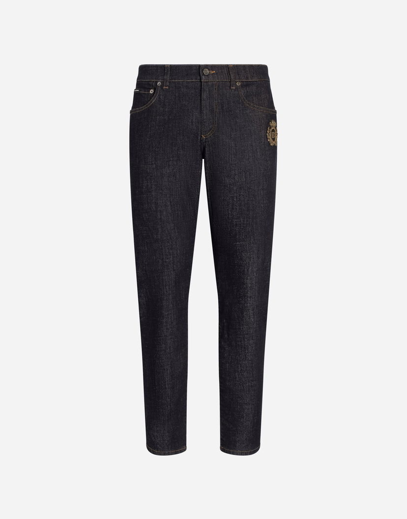Kavbojke Dolce & Gabbana Slim-Fit Stretch Cotton Jeans With Patch Modra | GY07CZG8ME9S9001