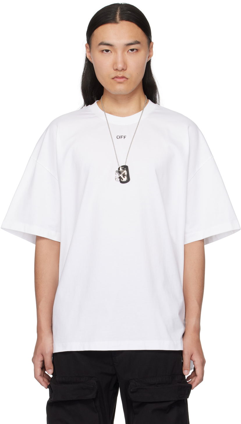 Majica Off-White Stamp Over T-Shirt Bela | OMAA161C99JER0010110
