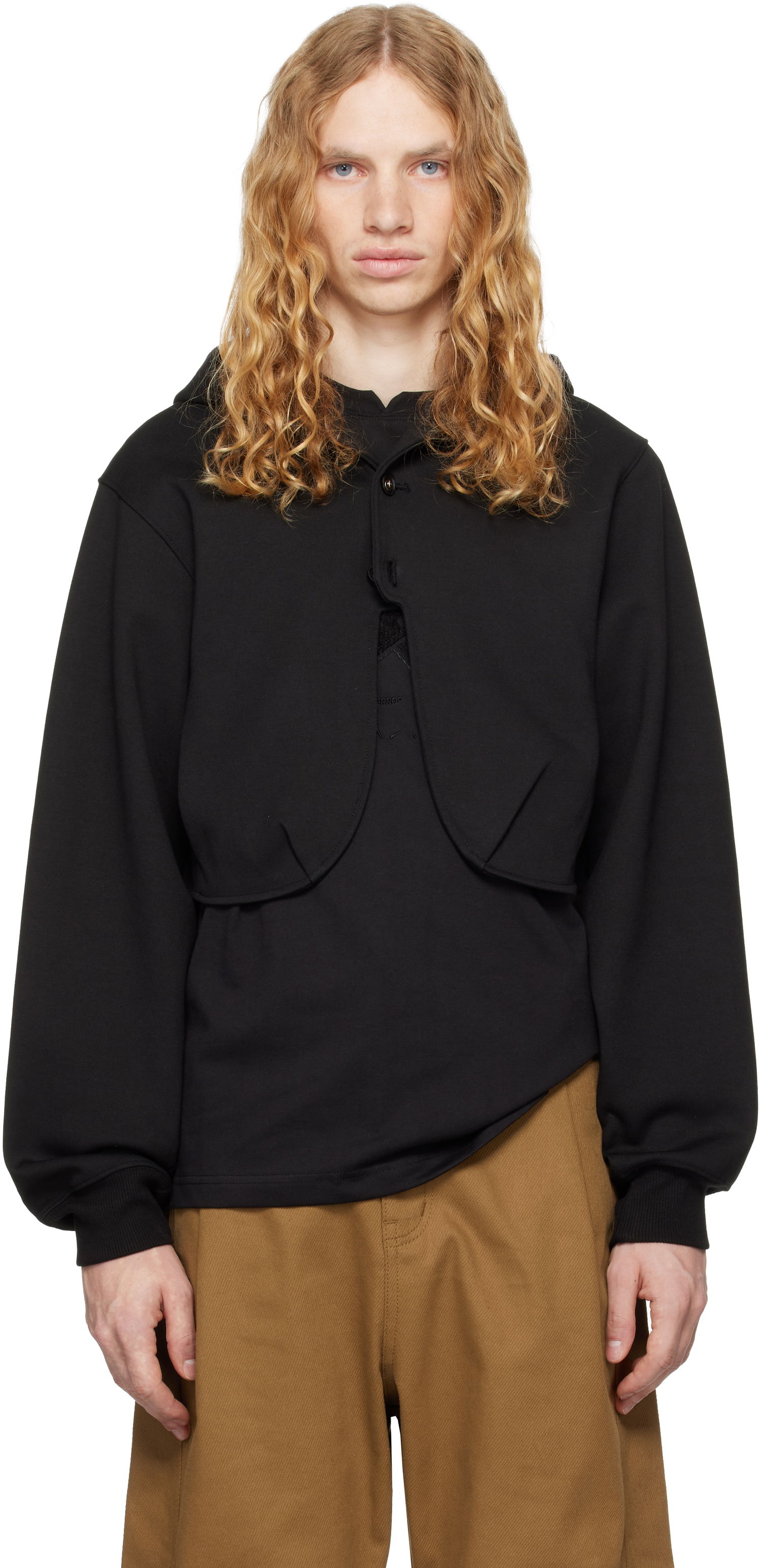 Pulover ADER ERROR Cropped Hoodie Črna | BN01FWHD0401BK, 0