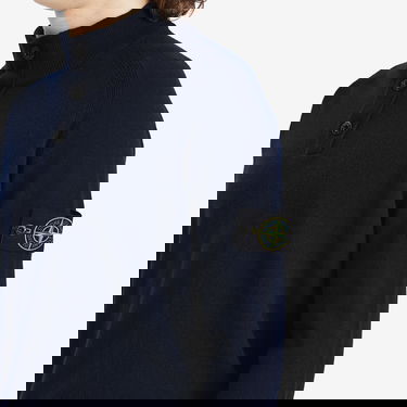 Pleteni pulover Stone Island Stone Island Geelong Wool Half Button Knit, Large Mornarica | K1S155100043-V0020, 5