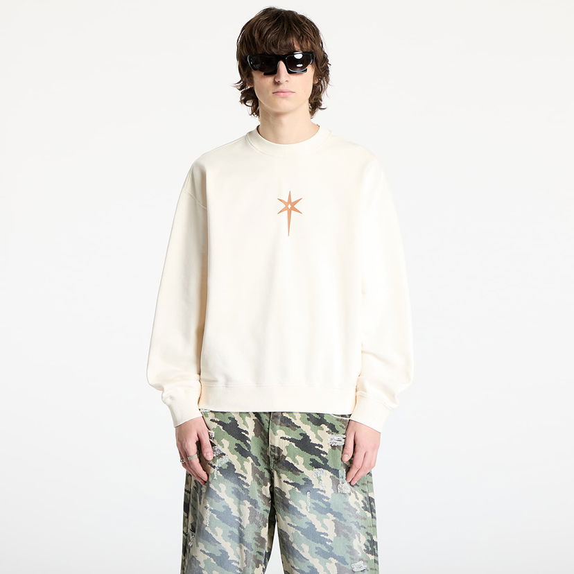 Pulover Marcelo Burlon Marcelo Burlon County Goth Boxy Crewneck Sweatshirt Bež | CMBA09CS25FLE0026F60