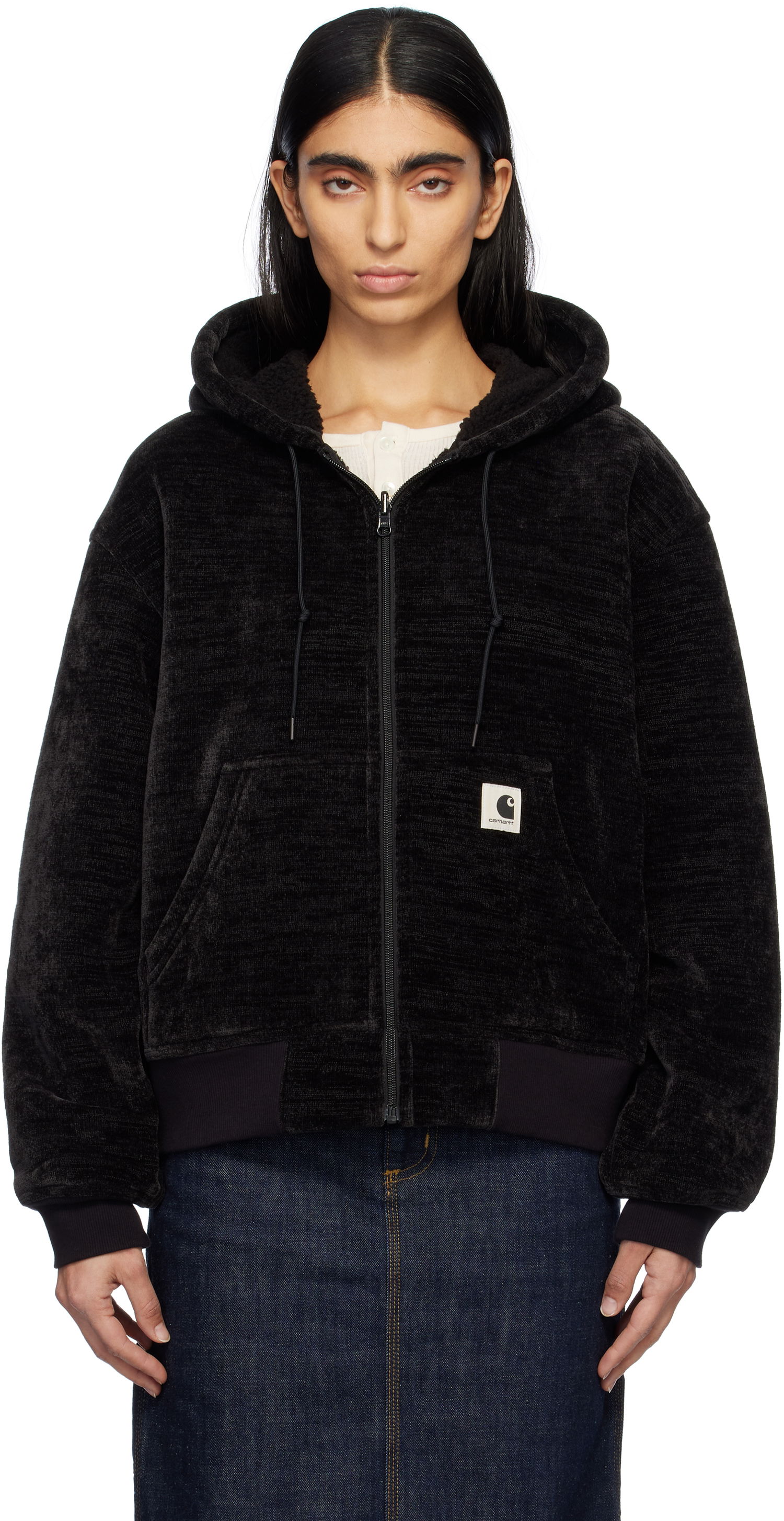 Pulover Carhartt WIP Fleece Lined Hoodie Črna | I033905 89XX, 0