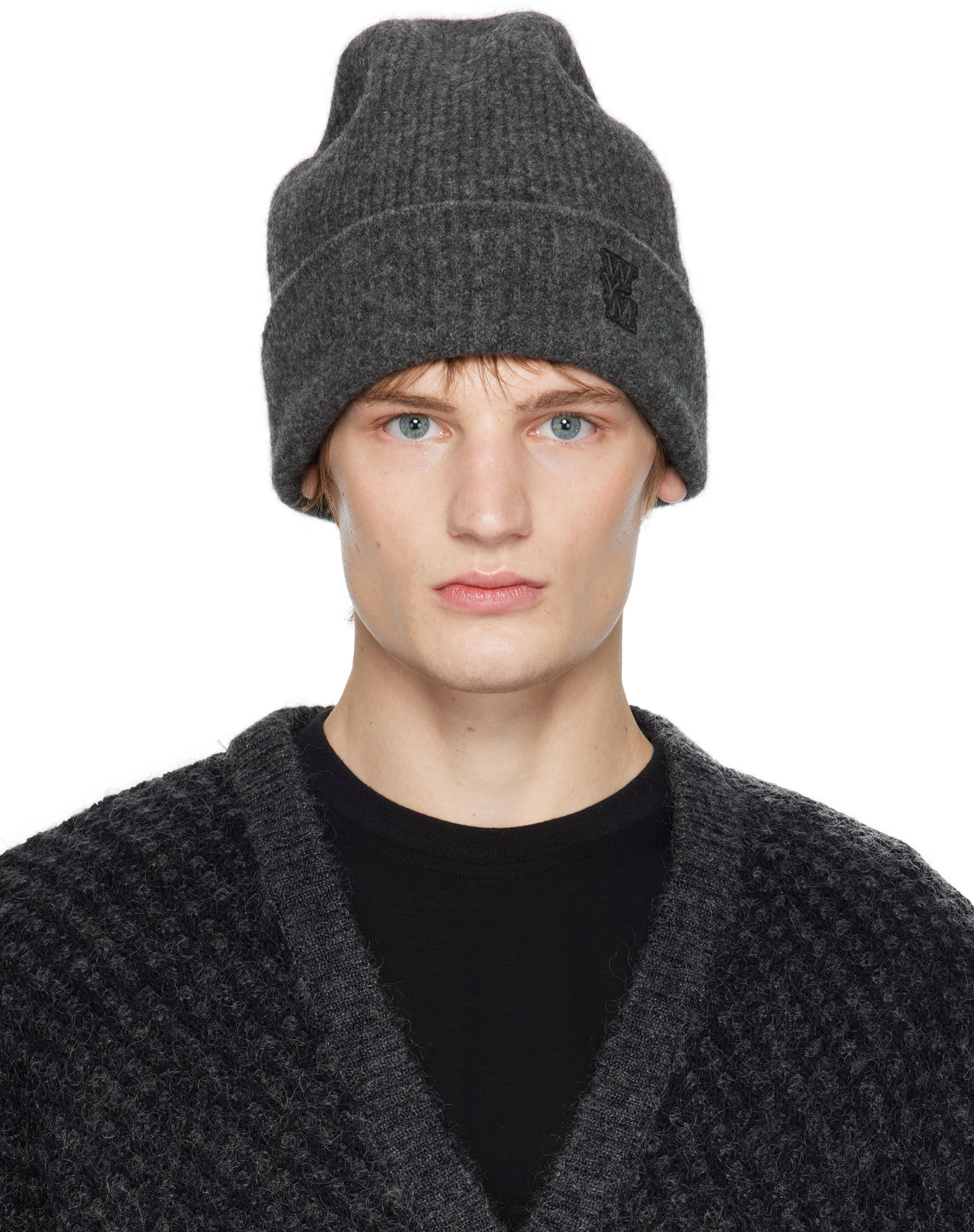 Beanie WOOYOUNGMI WOOYOUNGMI Knit Beanie Siva | W243KN31, 0