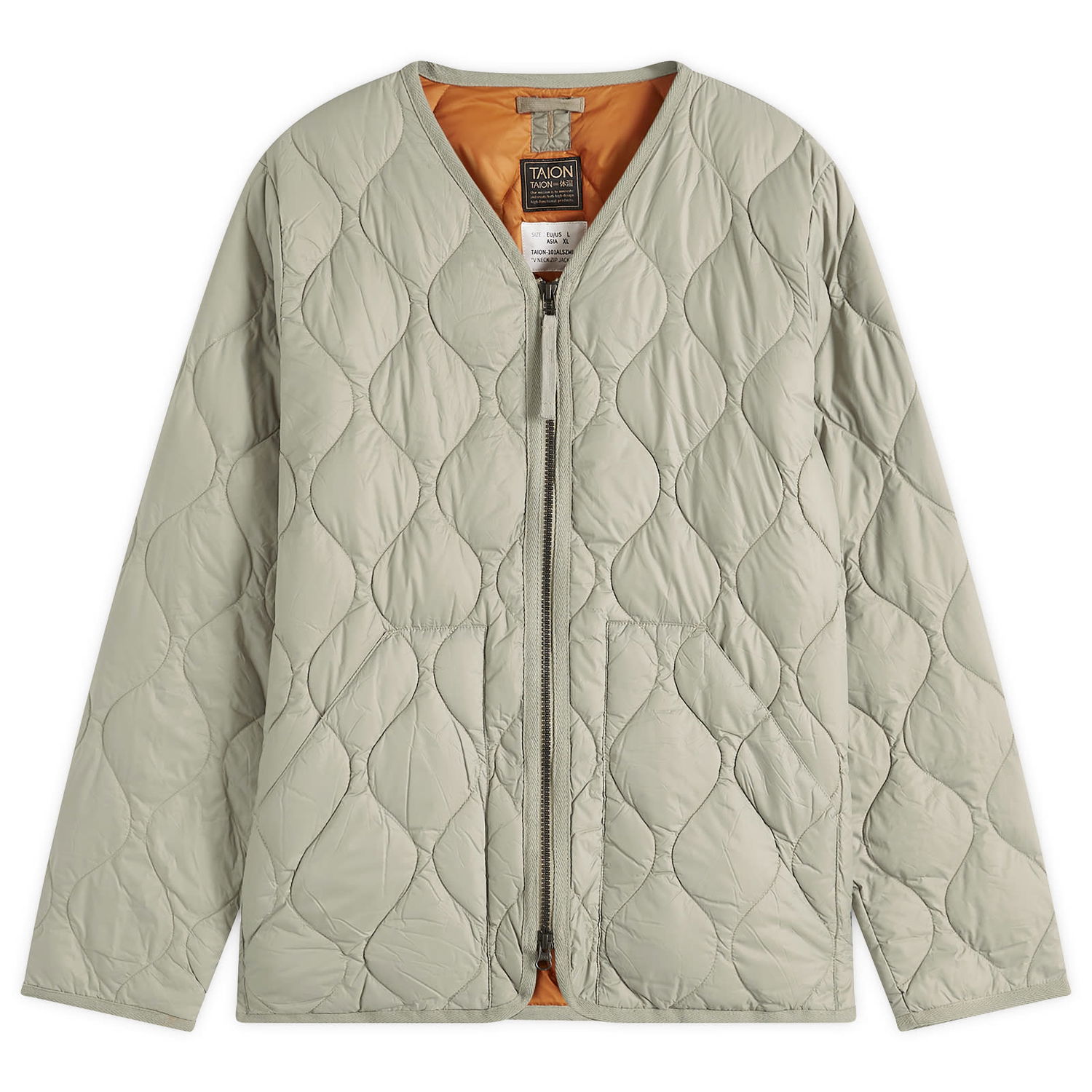 Puhovka TAION Military Zip V-Neck Softshell Down Jacket, Size L Zelena | TAION-101ALSZML-1-DSG, 1
