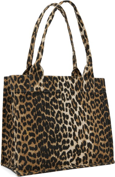 Tote bag GANNI Leopard Canvas Tote Bag Bež | A5807, 2