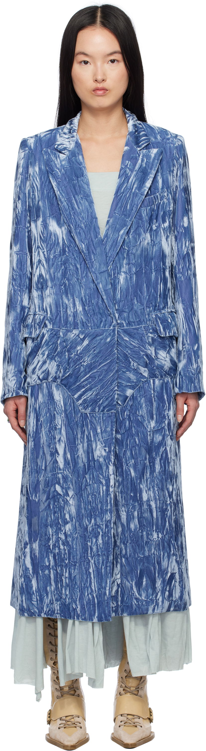 Plašči Collina Strada Collina Strada Wolverine Velvet Coat Modra | XX5217