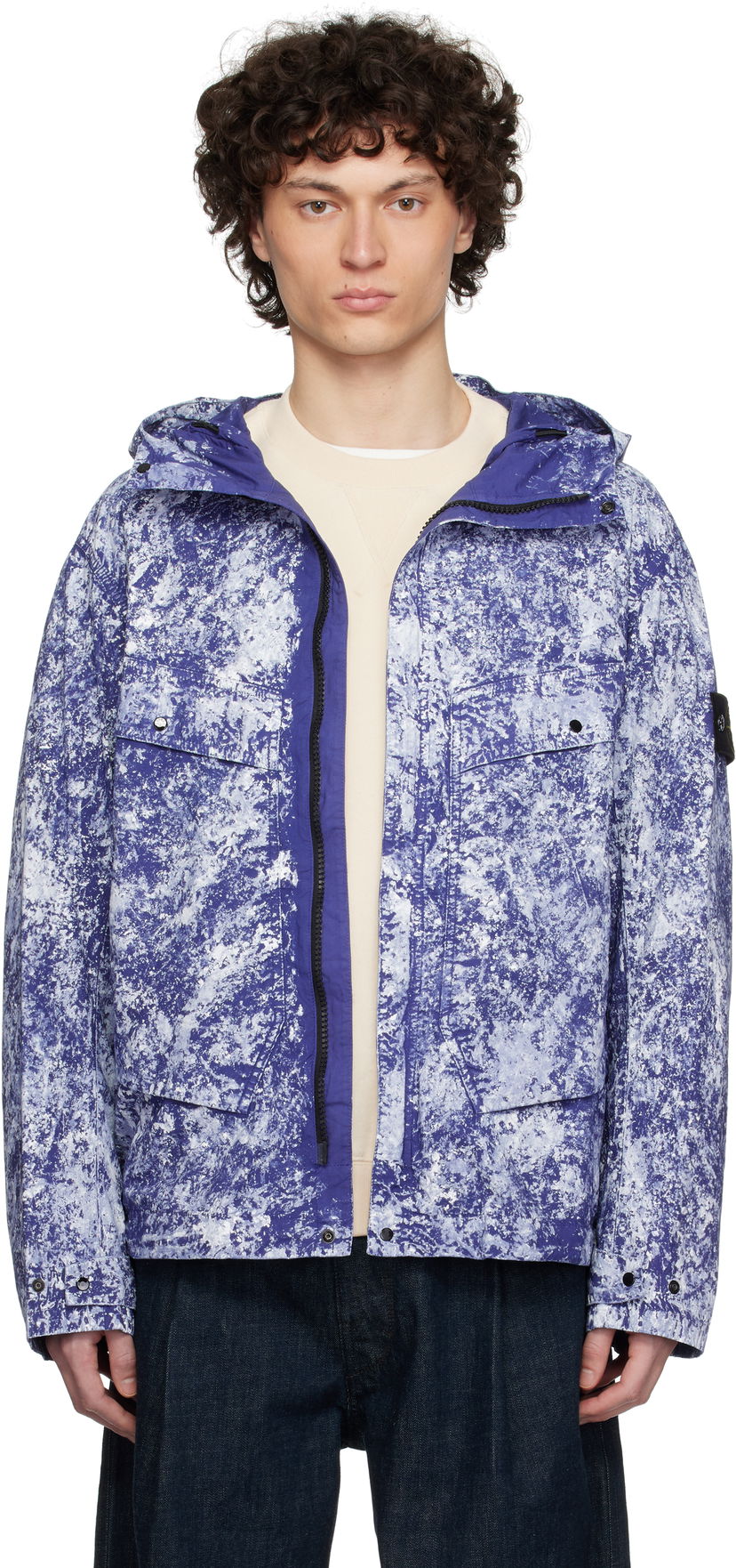 Vetrovka Stone Island Stone Island Pigment Stretch-TC Hooded Jacket Modra | K1S15 4100076 S0143