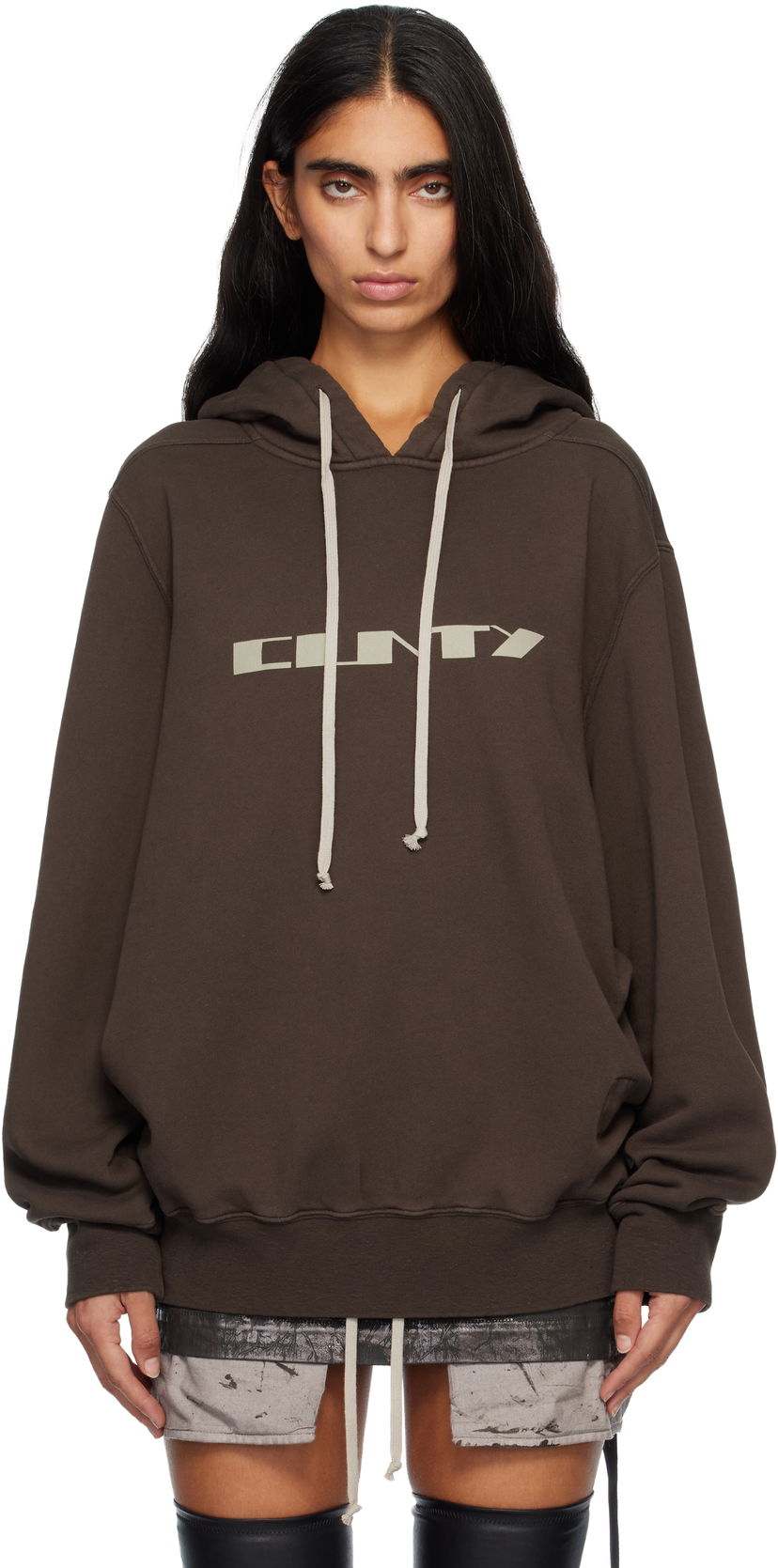 Pulover Rick Owens Concordians Oversized Hoodie Rjava | DS02E7241 FSLP2P