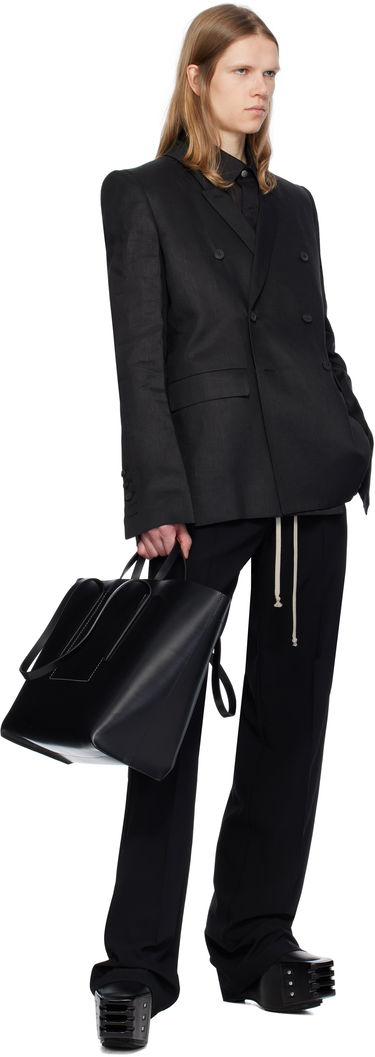 Hlače Rick Owens Rick Owens Hollywood Dietrich Drawstring Trousers Črna | RU01E5378 WLP, 3