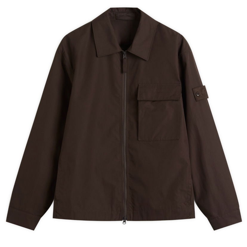 Jakna Stone Island Weatherproof Canvas Shirt Jacket, Size Large Rjava | K2S151200018-V0070