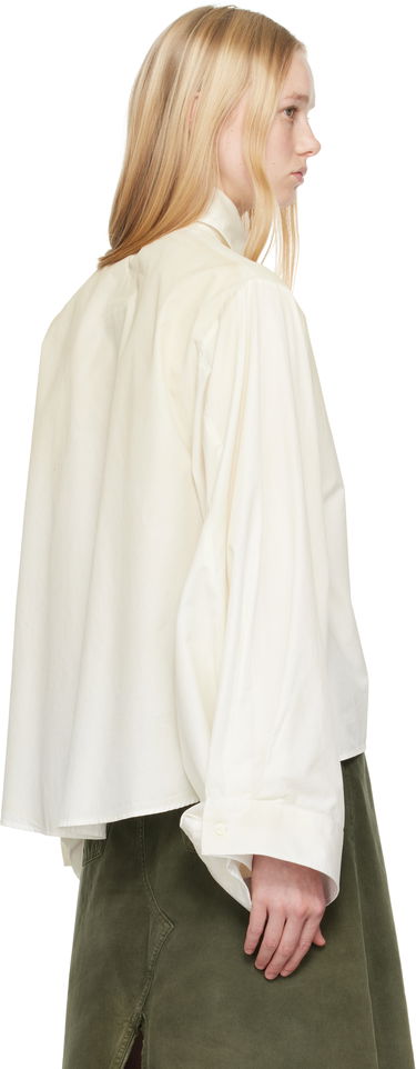 Srajce Maison Margiela MM6 Maison Margiela Cotton Poplin Tie-Neck Shirt Bela | S62DT0039 M35458, 2