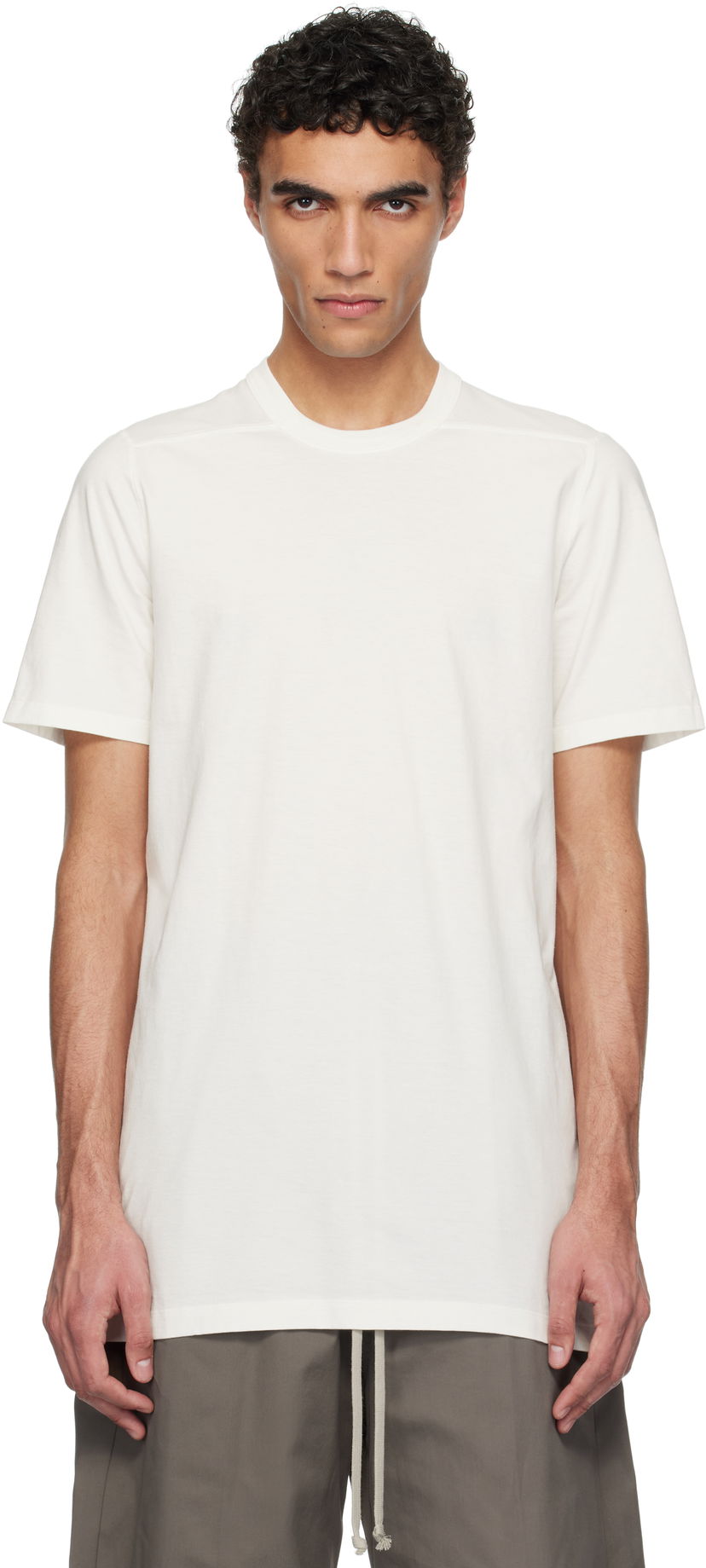 Majica Rick Owens Rick Owens Short Level T-Shirt Bela | RU01E5264 JA