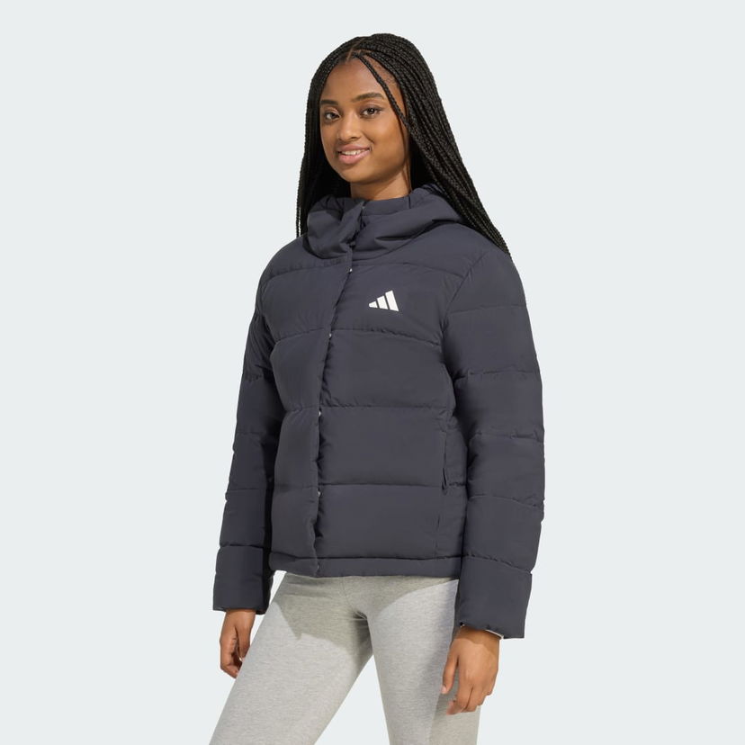 Puhovka adidas Performance Helionic CLIMAWARM Hooded Down Jacket Črna | JN2086