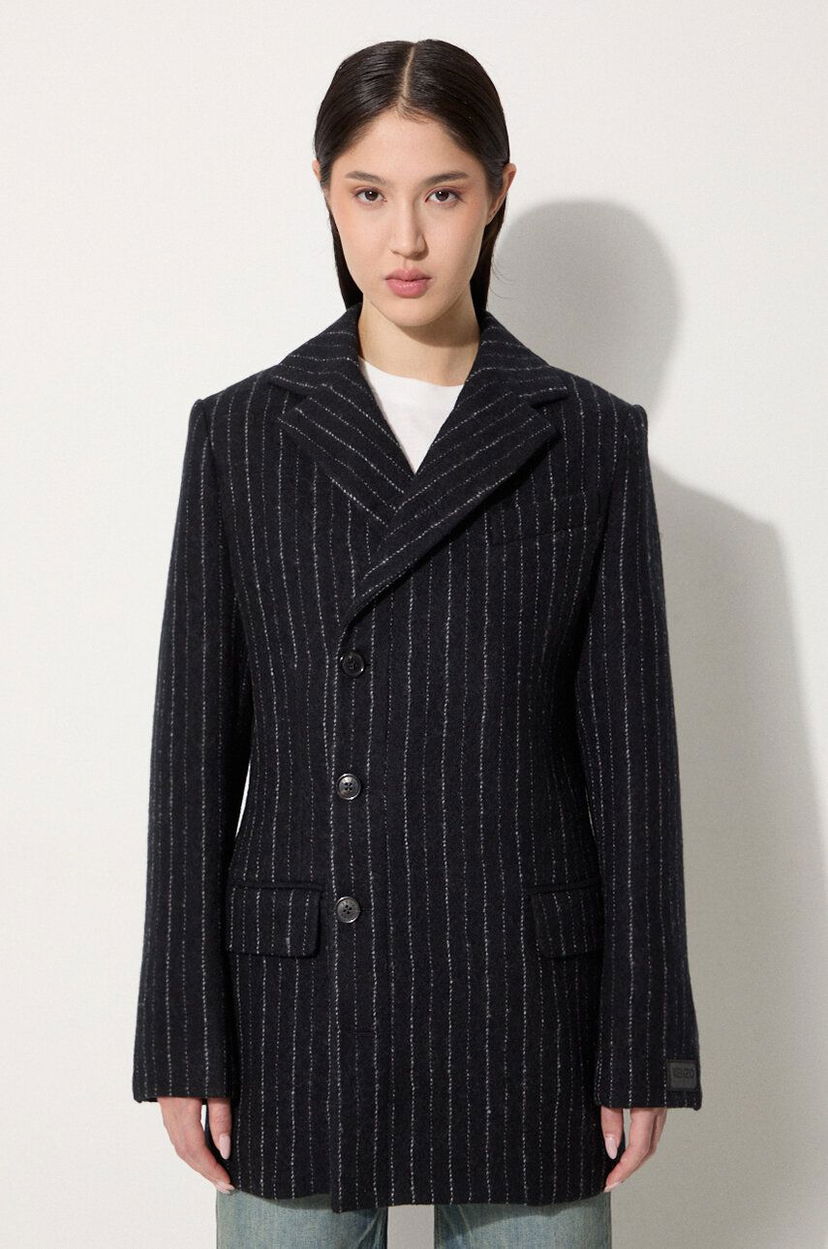 Plašči KENZO Tennis Stripes Pea Coat Črna | FE62MA2209GM.99